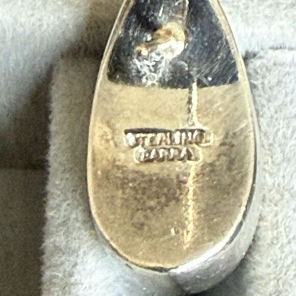 Vintage Sterling Silver Barra Modernistic Dome Earrings - Picture 4 of 4